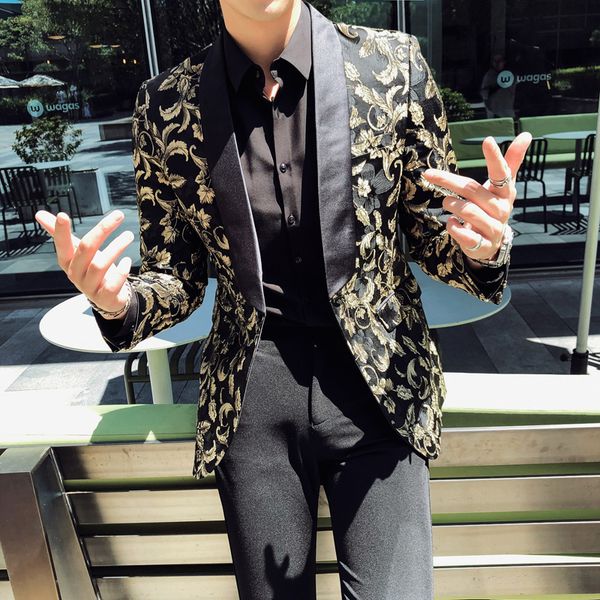 

autumn winter new blazer men jacket plus size evening dress 2019 long sleeve suit jacket men blazer slim fit tuxedo, White;black