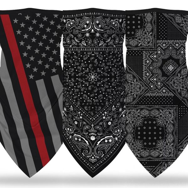 

hfshu spots scarf bandana fashion mask seamless bandana face outdoor scarf skull wolf mouth face mask ring novelty, Black