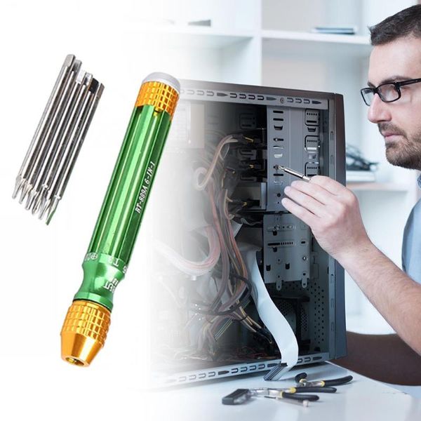 

6-in-1 multi-functional mobile phone computer repairing tools screwdriver bits pentagon bits slotted cross repair tool accessory