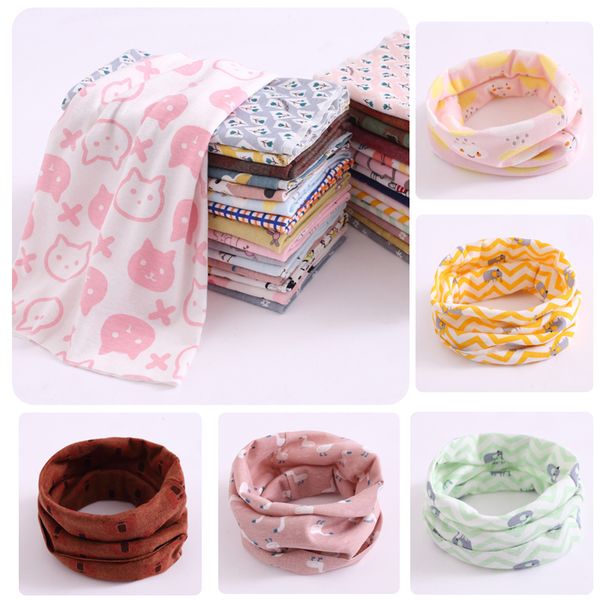 

2019 neck scarf cotton baby autumn winter lovely cartoon baby bibs kids o ring collar neck scarf boys girl head wear cap scarves, Red;brown