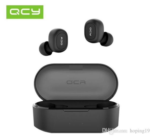 

ell 50pcs qcy t2c tws bluetooth earphones binaural wireless earbuds - black