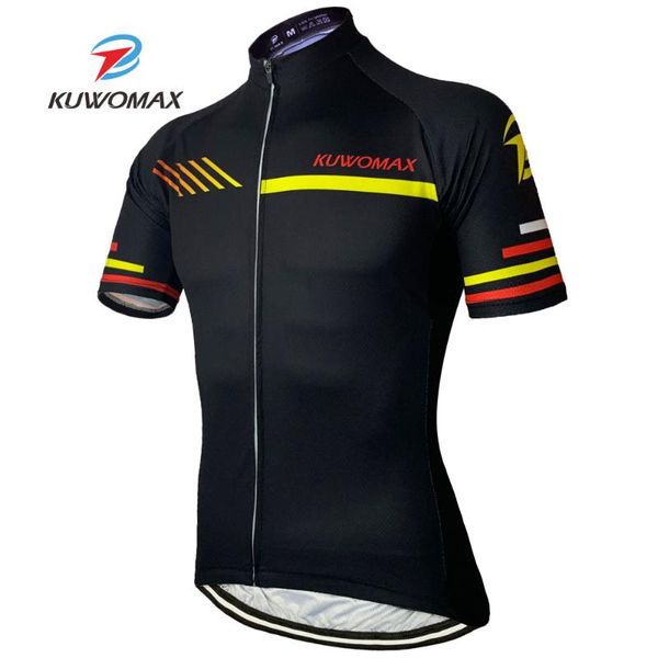 

kuwomax breathable men pro short cycling jersey summer racing bicycle clothing ropa mtb bike clothing, Black;red