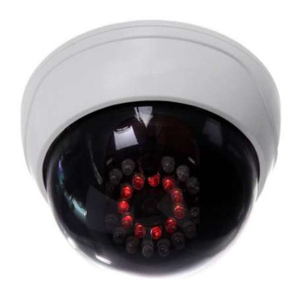 IR LED'li IG-Kapalı CCTV Sahte Kukla Kubbe Güvenlik Kamerası Beyaz