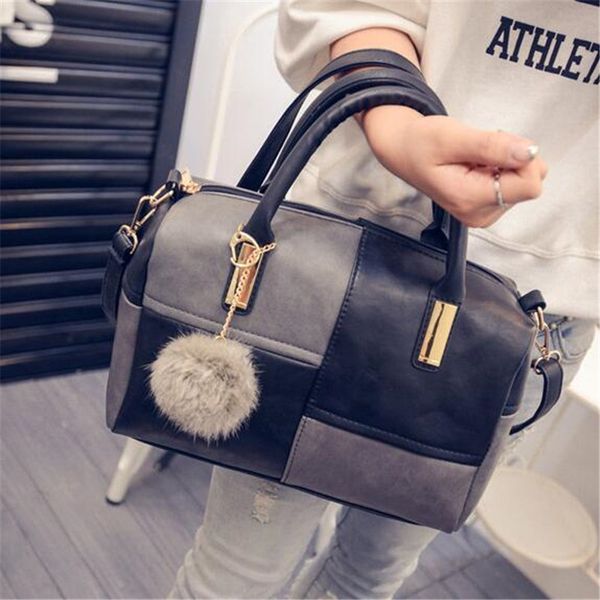 

fashion patchwork pu leather women bag design shoulder crossbody messenger bags fashion casual handbag