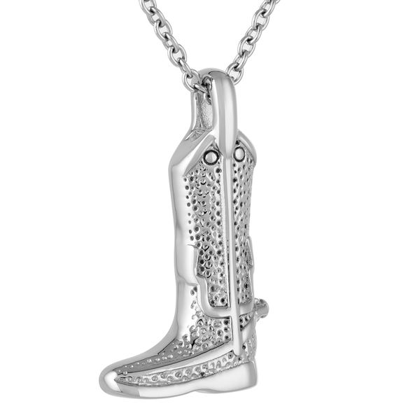 

boots souvenir cremation jewelry for ashes- stainless steel urn pendant necklace for ashes keepsake jewelry ijd9827, Silver