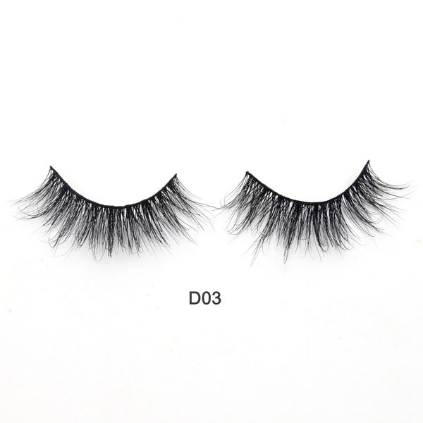 

Free Eyelashes Logo 3D Mink Lashes High Volume Handmade Mink False Eyelashes Thick Full Strip Lashes Cruelty Free Cilios D03