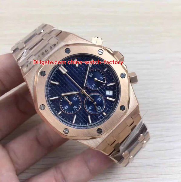 

7 style luxury n8 version 41mm offshore 26320 26320st.oo.1220st.01 18k gold vk quartz chronograph workin mens watch watches, Slivery;brown