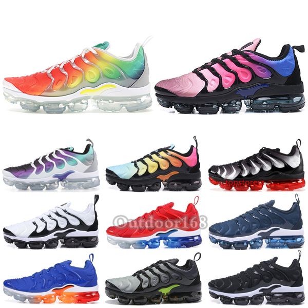 

tn plus men women running shoes rainbow grape black white wolf grey hyper blue 2019 brand designer shoes sport sneakers size 36-45