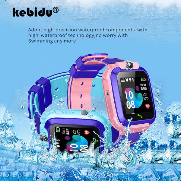 

kebidu smart gps tracker phone position children watch 1.44 inch touch screen sos call camera gps fence anti-lost gift for child, Slivery;brown