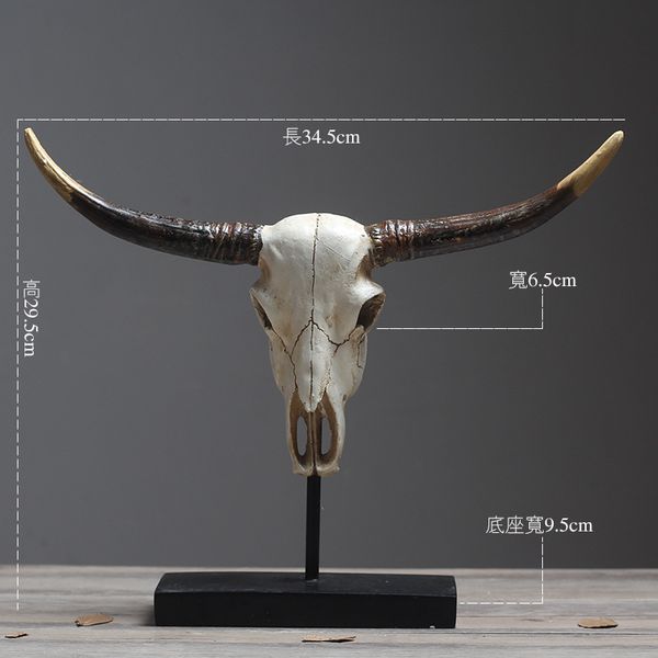 European Retro Cow Skull Vintage Horn Home Decoration Accessories