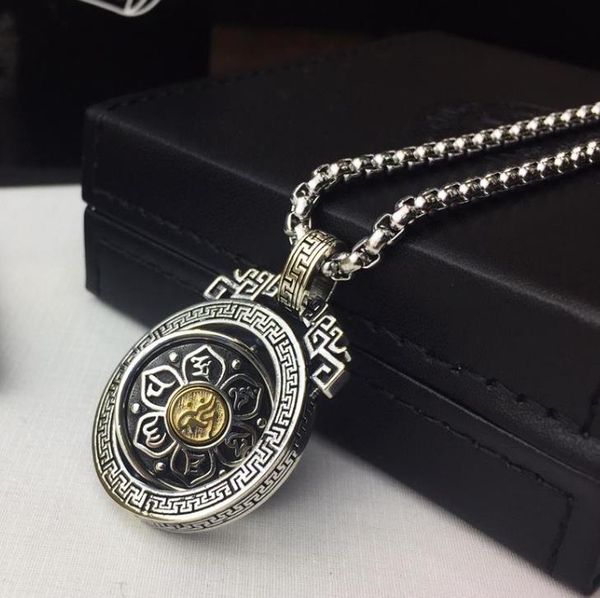

70cm men pendant necklace china gossip yin yang flip pendant necklace for men gift hiphop punk style, Silver
