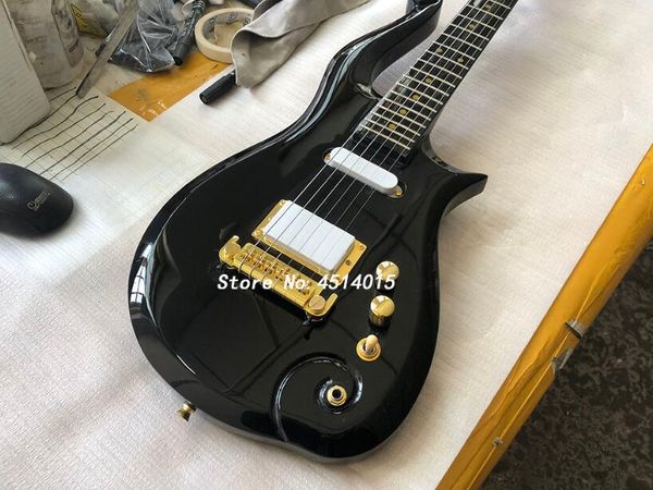 

new prince электрогитара, черная краска, золото аппаратных, ольха тела, клен накладка, бесплатная доставка