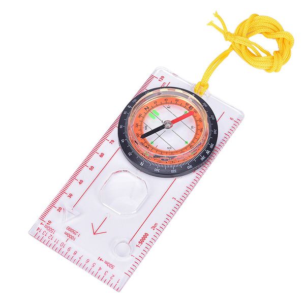 

1pc outdoor portable hiking camping ruler map magnifier liquid filled compass deal