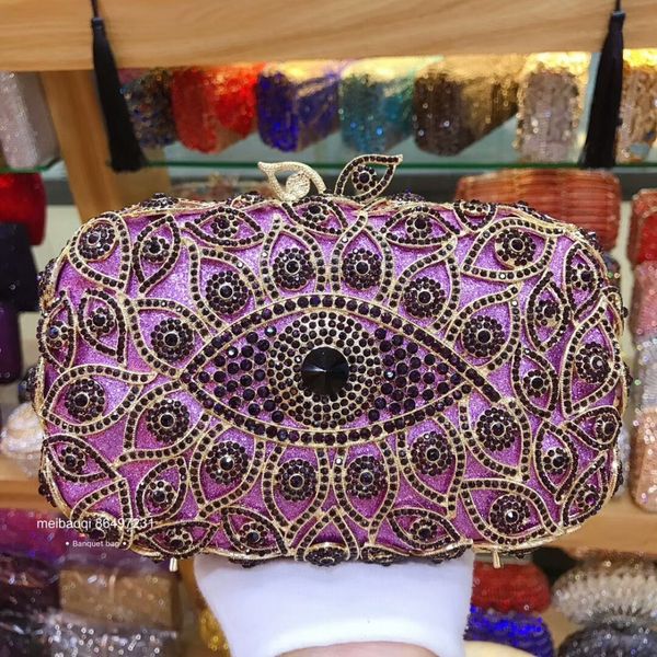 

xiyuan women gold/purple/red rhinestone crystal clutch small purse for wedding banquet bag evening bag pochette handbag black