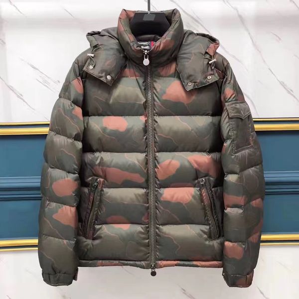 

men's down parkas jacket loose short winter outdoor clothing thick warm 2019 new ski suit european authentic english style monc camoufl, Black