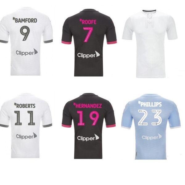 

19 20 leeds united kids men soccer jersey roofe bamford alioski forshaw clarke football shirt short home away 3rd 100th uniforms