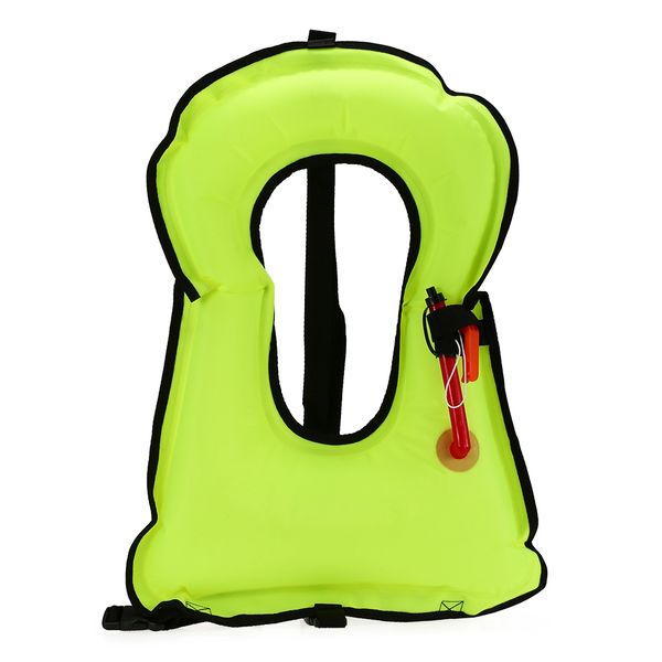 

inflatable snorkel vest life jackets for snorkeling kayaking swimming floating life vest swimwear with whistle