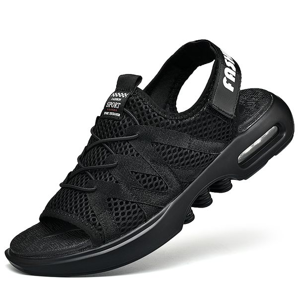 

vogue nice new men casual shoes fashion outdoor sandals summer man beach shoes non-slip slippers flat, Black