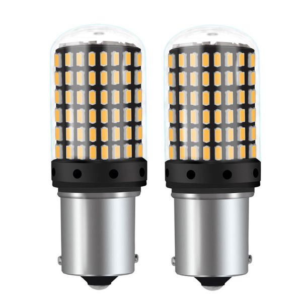 

car styling 2pcs led bulbs 1156 3014 144smd ba15s bau15s py21w led turn signal lights bulb canbus no error fog light no flash