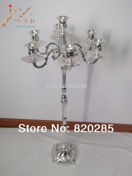Unique Fashion Candelabra 83cm Height 7 Lights Silver Finish Candle Holder Party Or Events Use Floor Candlesticks Modern Silver Candle Holders Modern