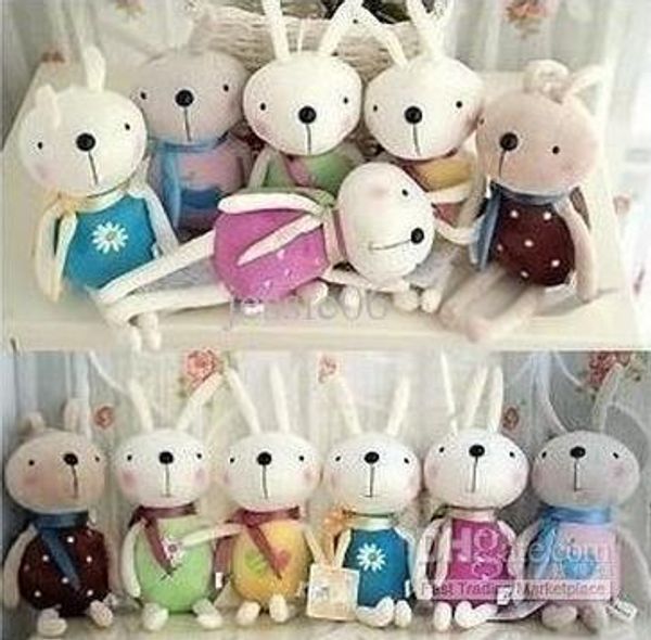 

2020 cute plush rabbit bunny stuffed cartoon animals toys animals ribbon scarf scarves christmas decorations dolls gift 20cm hot
