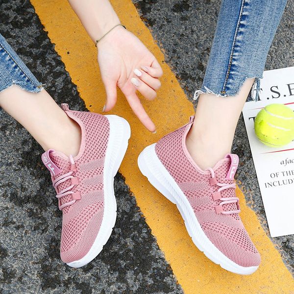 

sagace sneakers women's running shoes fashion solid breathable mesh casual shoes woman lace-up sports women a30910