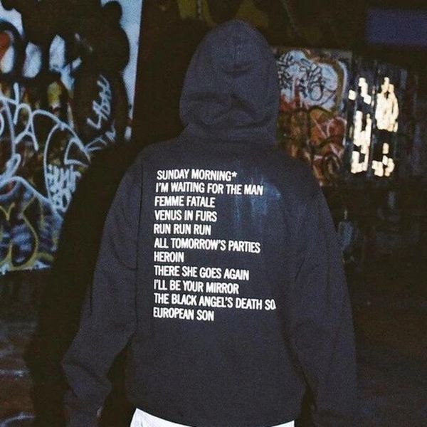 

19fw the velvet underground hooded high street hoodie cotton sweatshirts couple women mens designer fashion sweater hfxhwy052, Black