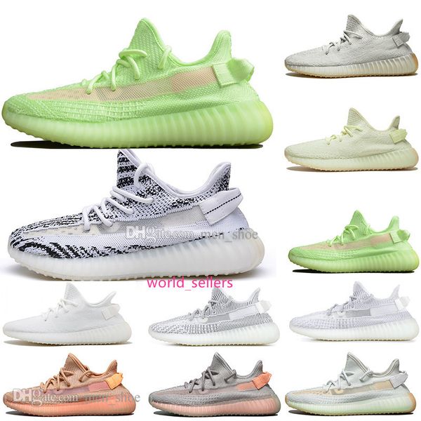 

горячий новый kanye west clay v2 статический светоотражающий gid glow in the dark мужские кроссовки hyperspace true form женщины мужчины спо