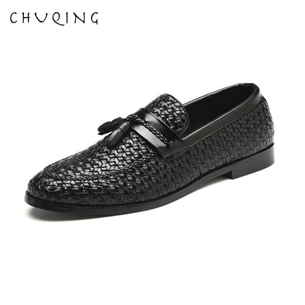 

chuqing 2019 new men's shoes youth popular men's shoes preparation tassel tide large size, Black