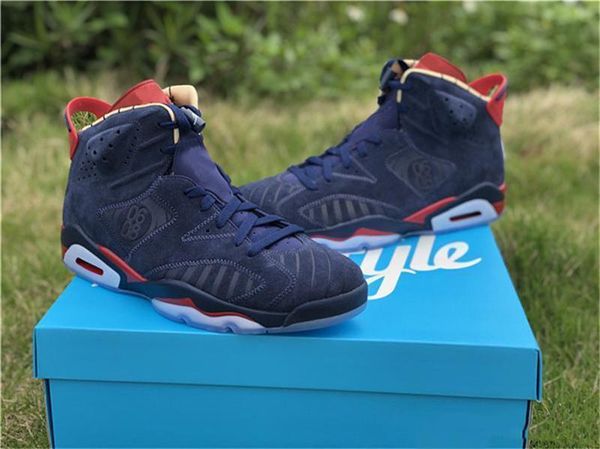 

2020 new 6 db doernbecher men basketball shoes midnight navy white varsity red metallic gold 392789 -401 authentic outdoor sneakers size 7