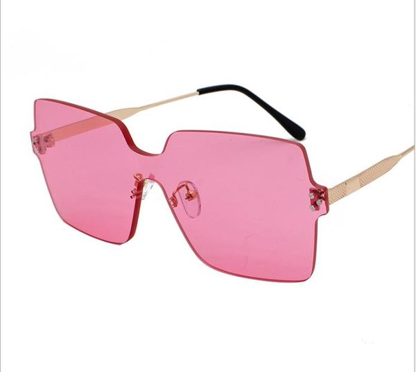 

new fashion frameless sunglasses marine film sunglasses metal large frame glasses, White;black