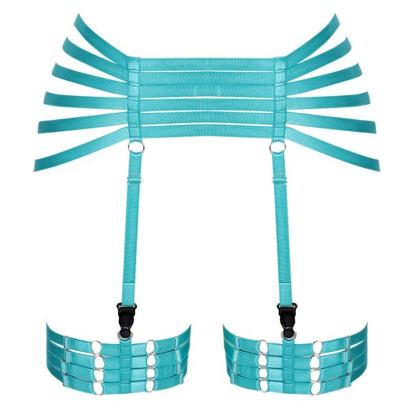

elastic hight waist leg garter belts stockings cage harness punk gothic women dance clothing plus size bralette hollow out, Black;white