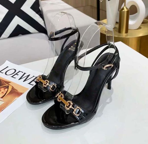 

fashion women shoes luxury sandal designer shoes slipper classics leather dress shoes high heels shoe10 gu01, Black