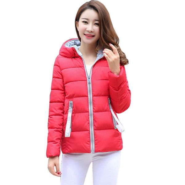 

2018 new for winter jacket women down joker cotton hooded down cotton clothing female jacket thicken mf55, Black
