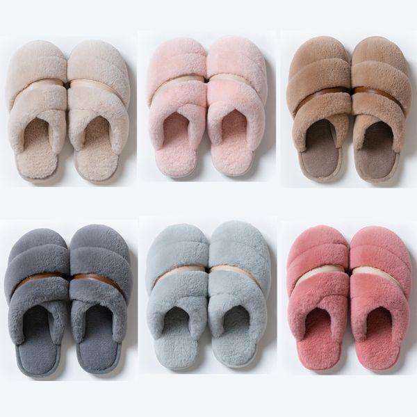 

excellent non-brand winter women men slipper fur flip flops sandals indoor keep warm home shoes rubber flat sandals 37-45 style 8, Black