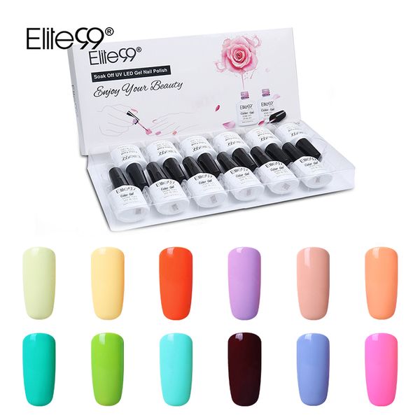 

elite99 12 pieces/set 10ml macaron candy color nail gel polish set vernis semi permanent uv gel lacquer enamel nail art manicure