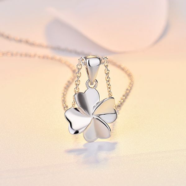 

s925 sterling silver pendant female new japanese and korean classic high-end four-leaf clover necklace simple clavicle chain wholesale