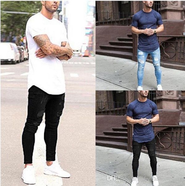 

summer thin jeans men clothing ripped blue black fashion jean pants long trousers clothes ing