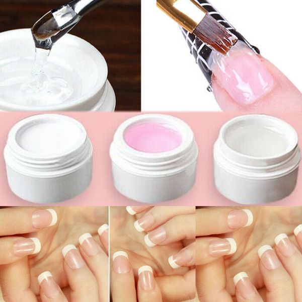 

3 Color Options Pink White Clear Transparent UV Gel Builder Nail Art Tips Gel Nail Manicure Extension Nail Gel extension sticker