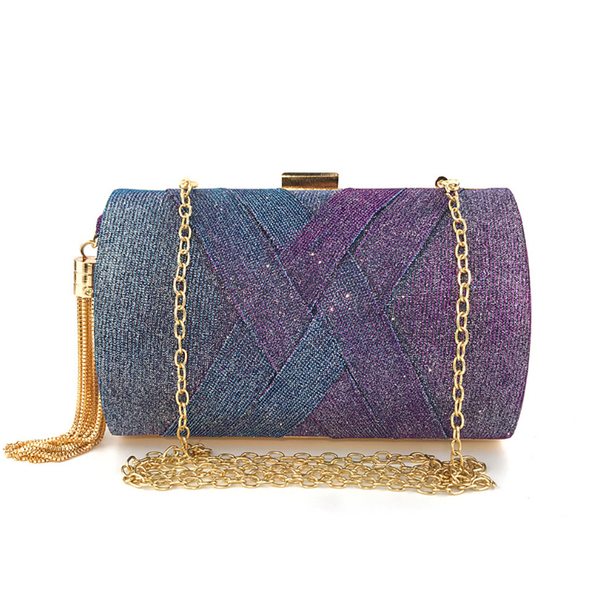 

2019 women handmade waeve evening bags starry sky banquet wallets sikl tassel party dinner purse with chain drop shipping mn