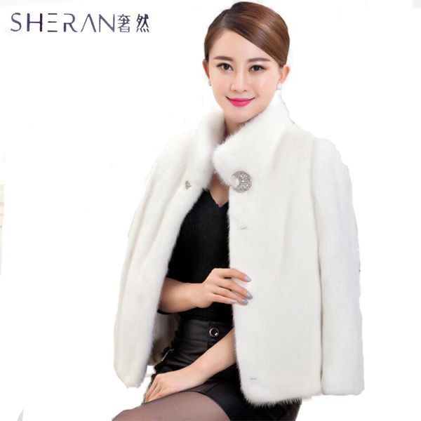 

2017 winter new faux fur coat woman black imitation mink slim fur jackets ladies blue fox coat plus size women clothing