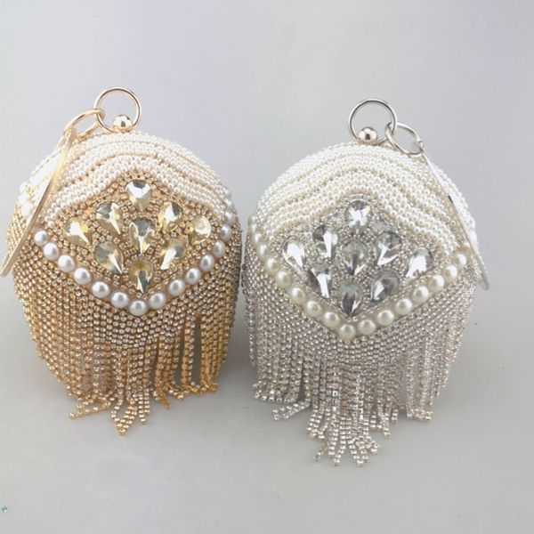 

chaliwini have in stock golf bag diamonds evening bag fringe pearl wedding noble clutch with chain