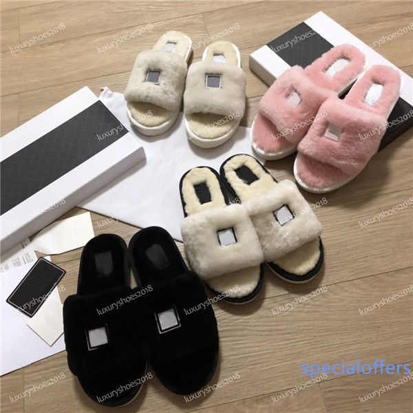 

women slippers italy designers slides designer shoes loafers ladies casual shoes leather sandals fur slippers quality, Black