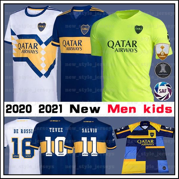 

2020 21 boca juniors jersey de rossi salvio tevez alexls men kids camiseta de futebol benedetto almendra home away soccer jersey, Black;yellow