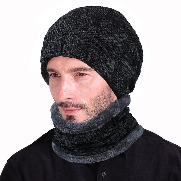 

мужская осень и зима вязаной шапки теплой earmuffs шерсть колпачок плюс бархат утолщение баоего шлема beanie мужской шапочки шапка шарф набо, Blue;gray