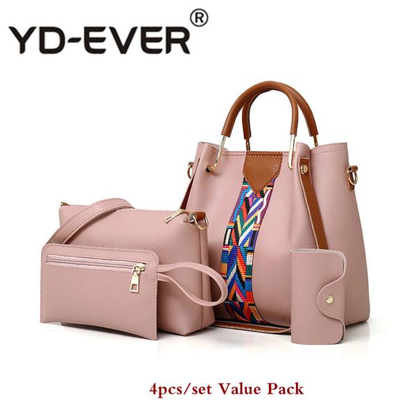 

fashion 4pcs/set composite bag women pu leather handbags designer bolsa feminina girls shoulder crossbody bag bolso mujer modis
