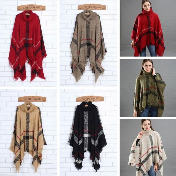 

мода женщина plaid плащ леди сетка пончо свитер обертывание vintage шаль кардиган кисточкой вязать шарфы шотландка зима одеяло tta1548, Blue;gray