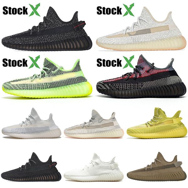 

yecheil yeezreel черный светоотражающий kanye west мужские кроссовки облако белый крем земля теннисные туфли stock x тренеры спортивные крос, White;red