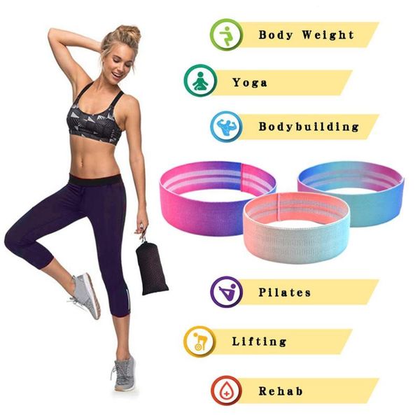 

squat hip resistance band fitness shape hip lift pull band yoga non-slip secure exercise high-quality latex silk