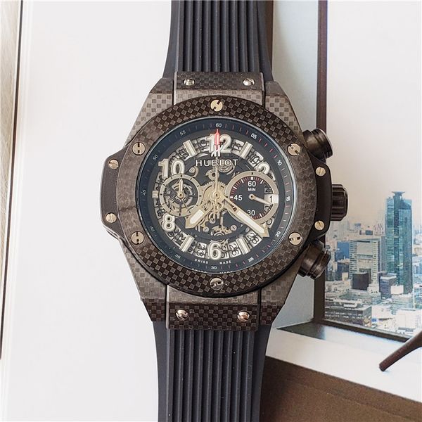 

new 88 hublot high-end famous mechanical rubber strap mens watch mens sports watch ladies gift box with box 035, Slivery;brown